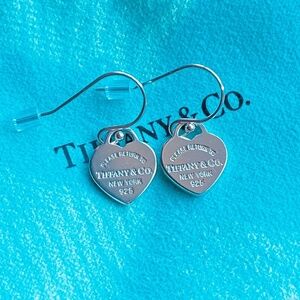 Tiffany & Co Mini Heart tag earrings french hook  925 🩵